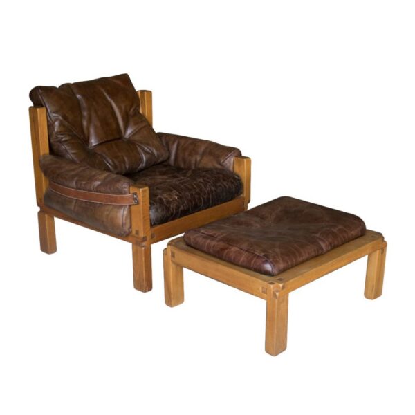 SOLD - S15 Lounge Chair & Ottoman - Pierre Chapo - France 1960's