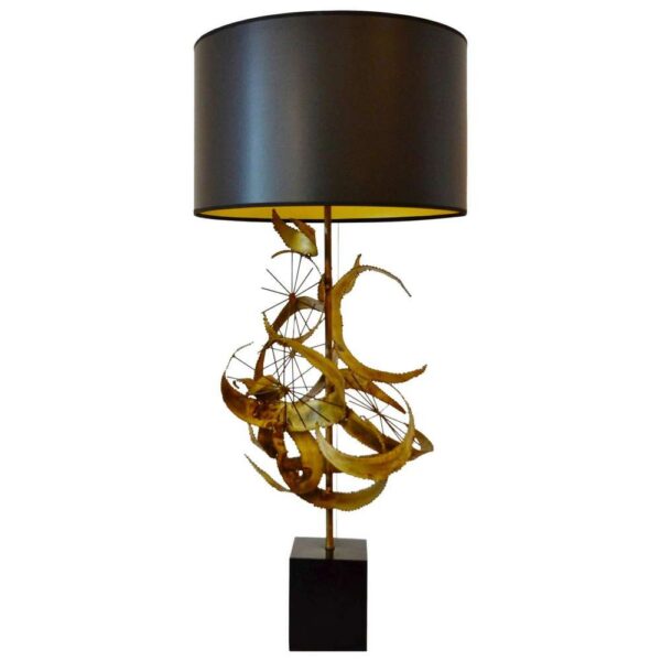 Sold - Brutalist Brass Lamp by Curtis Jere