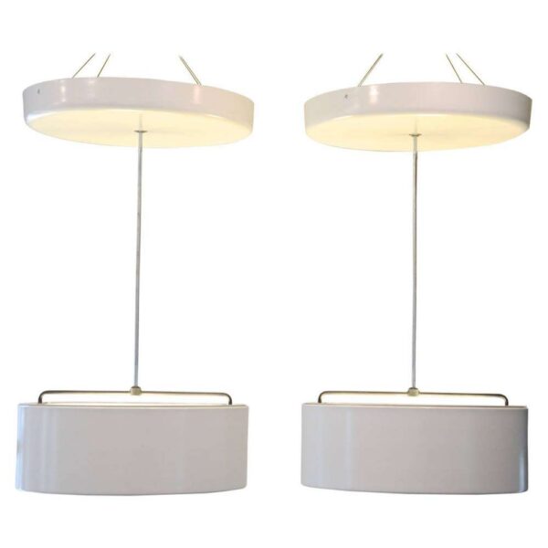 SOLD - Pair of Mid-Century Italian Drum Up-Light