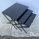 Three Black Glass Nesting Tables, France, 1950's - Image 3