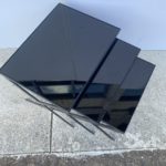Three Black Glass Nesting Tables, France, 1950's - Image 4