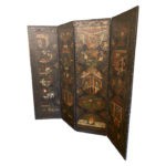 18th Century European Leather Screen in Chinoiserie - Image 2
