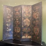 18th Century European Leather Screen in Chinoiserie - Image 3