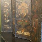 18th Century European Leather Screen in Chinoiserie - Image 10