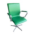 SOLD - Pair of Swivel Chairs in Green Leather by Arne Jacobsen, Denmark, 1960's - Image 3