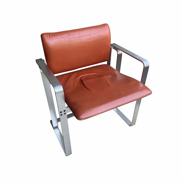 Set of 4 Cognac Leather Dining Chairs, 1980’s The Renner Project