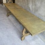 SOLD - Olive Green 10' Dining Table, Italy, 1920's - Image 6