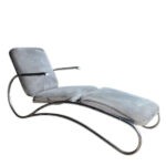 Streamlined Moderne Era Nickel Wire Chaise Lounge, USA, 1940's