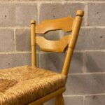Turned Oak Rush Seat Barstools, Belgium, 1960's            (Four Available) - Image 3