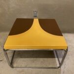 German Ceramic Yellow & Brown Side Table, Germany, 1970's - Image 2