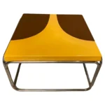 German Ceramic Yellow & Brown Side Table, Germany, 1970's
