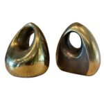 Ben Seibel Brass Plated Orb Bookends, USA, 1950's