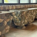 Angular Concrete Planter with Stones, France, 1950's - Image 4