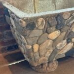 Angular Concrete Planter with Stones, France, 1950's - Image 5