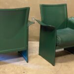 Pair of Matteo Grazzi Leather Armchairs, Italy, 1980's - Image 2
