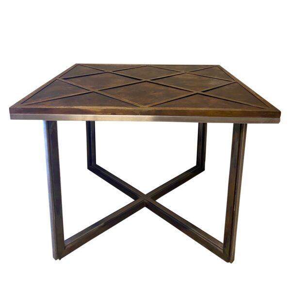 Square Brass and Nickel Table by Romeo Rega for Metalarte, Italy, 1970's
