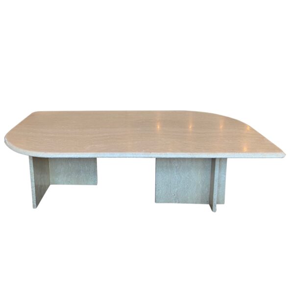 SOLD- Cream Travertine Cocktail Table, Italy, 1970's