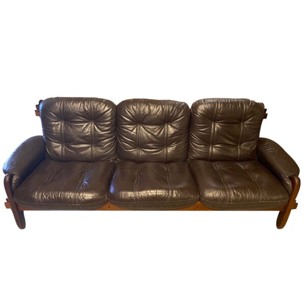 Leather Sofa by Jean Gillon for Probel, Brazil, 1970's