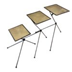 Set of Three Metal and Mirror Nesting Tables, France, 1950's