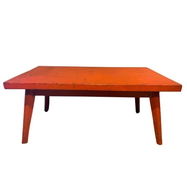 SOLD-Prouve Style Steel Coffee Table, France, 1950's