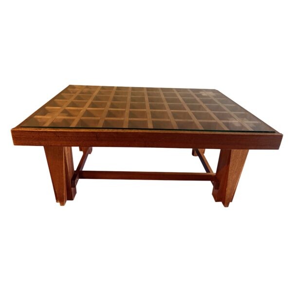Grid Glass Top Cocktail Table, NL, 1970's