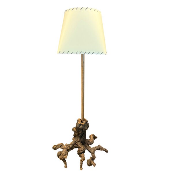 Root & Whipstitch Floor Lamp, France, 1960's