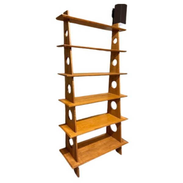 Graduated Post Modern Oak Bookcase, Italy, 1970's