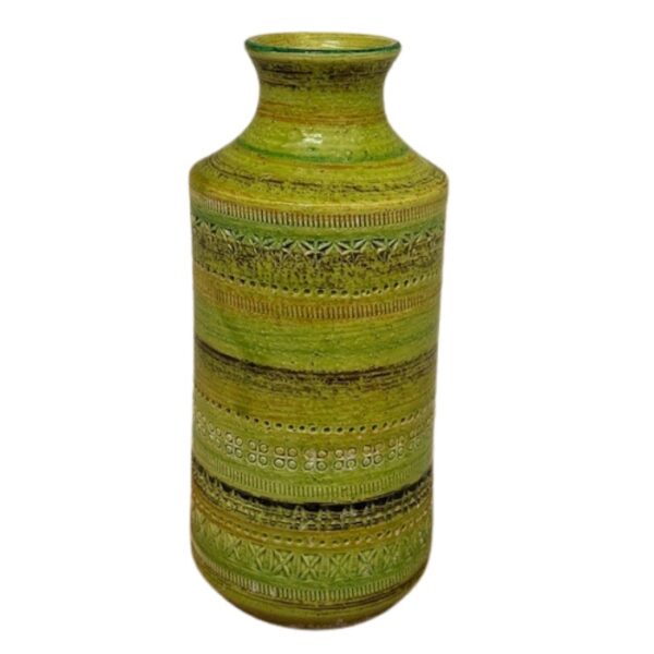 Tall Vase in Lime Green by Aldo Londi for Bitossi, Italy, 1960's