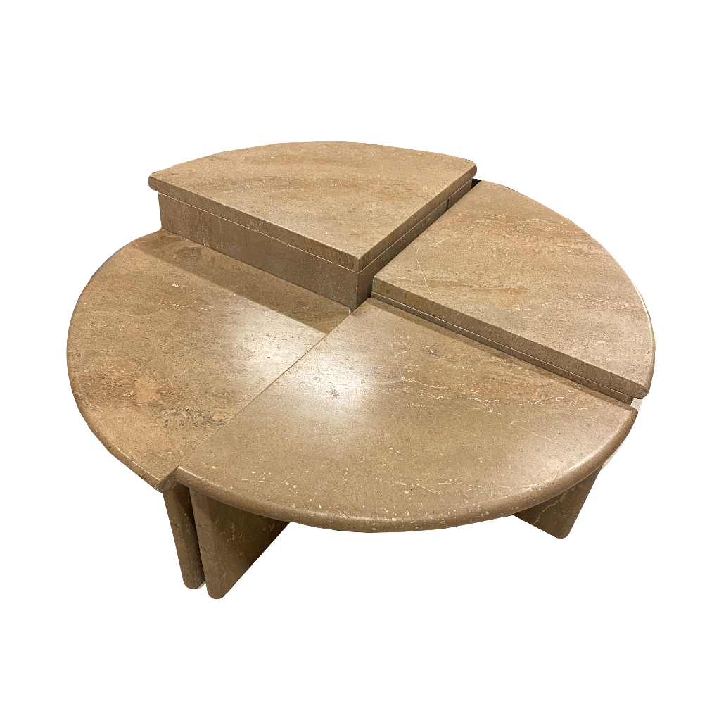 Olive Colored Travertine Cocktail Table