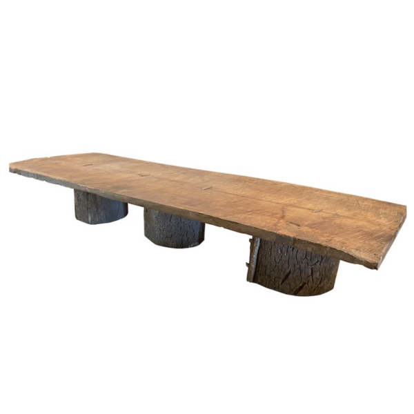 Rustic Oak Cocktail Table with Cork Base, Belgium