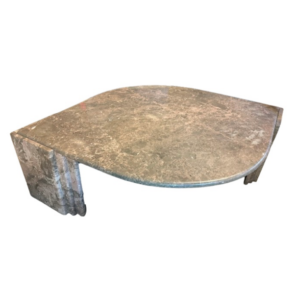 Teardrop Marble Cocktail Table in Rose and Gray/Green, Italy, 1970's
