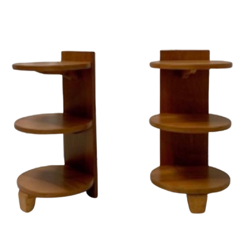 Pair of 3 Tier Deco Side Tables, France, 1930's